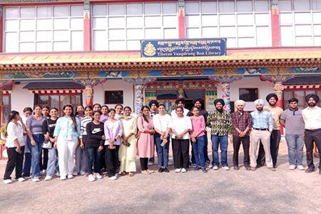 At Tibetan Yungdrung Bon Library during visit to Solan